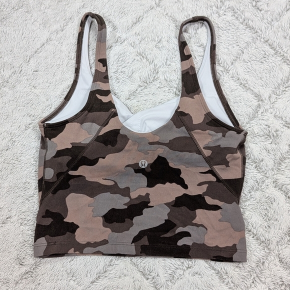 Lululemon Sports Bra Womens 4 Brown Bronze Heritage Camo Align Tank Top - Picture 5 of 6